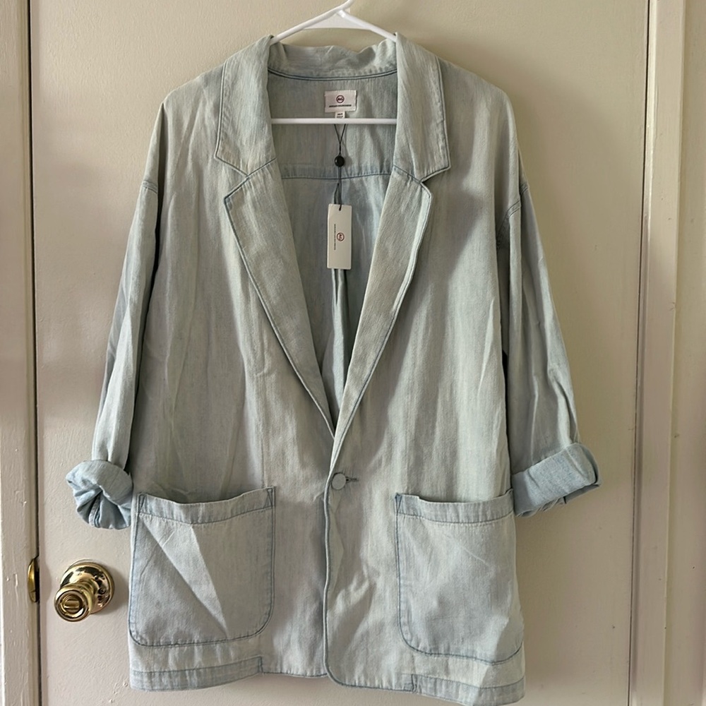 NWT oversized light jean jacket by AG